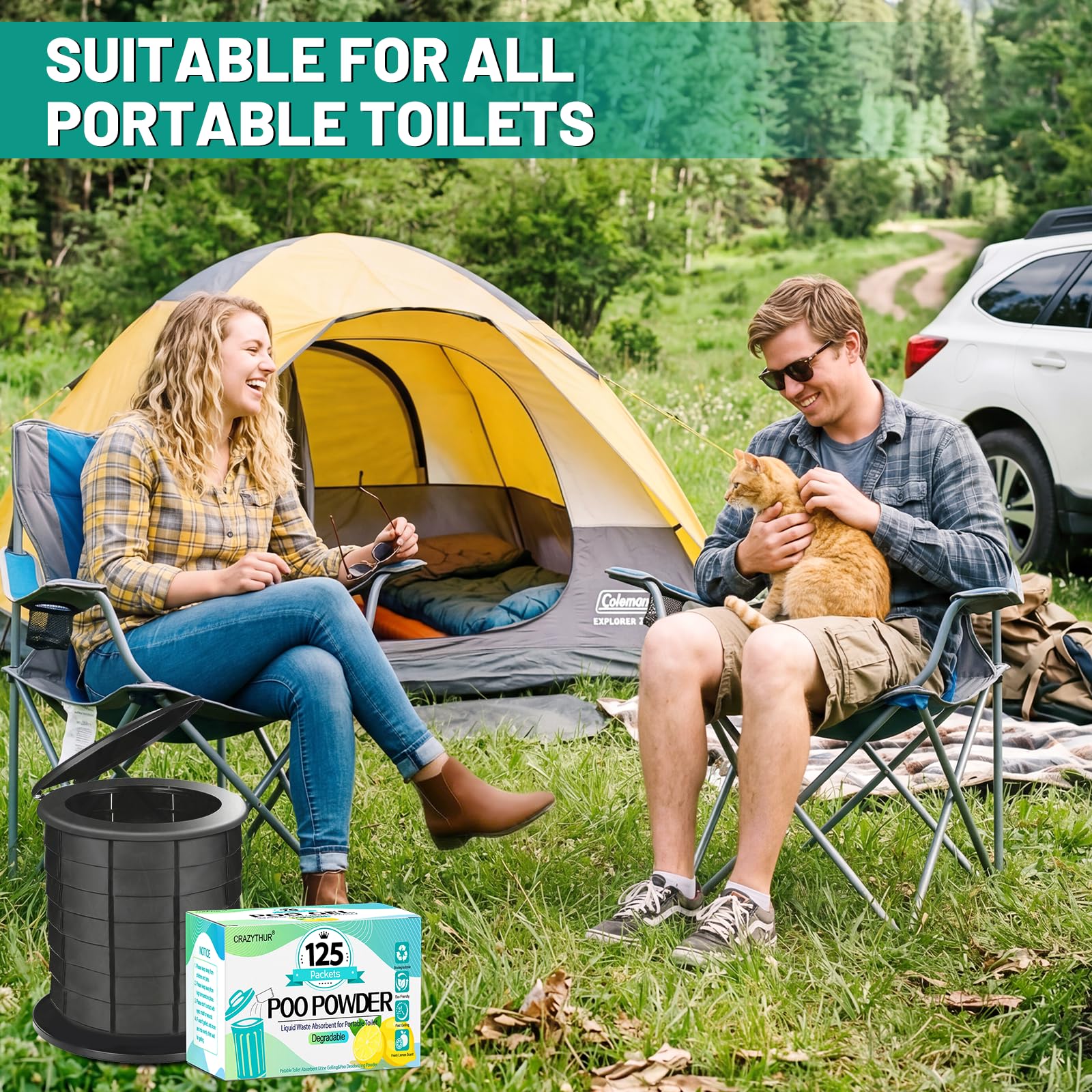 Amazon.com : CRAZYTHUR Portable Toilet Gel, Poo Powder for